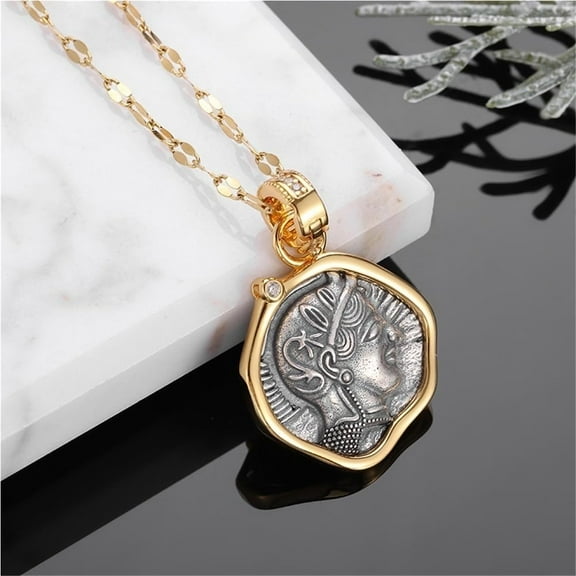 Myth Miraculous Medallion Double-Sided Coin Necklace,Myth Queen Coin Necklace For Women