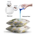 thumbnail image 6 of Waterproof Outdoor Throw Pillows with Inserts 18"x18", Yellow Tulip Soft Decorative Pillowcases for Couch Bedroom, Vintage Spring Floral Retro Art Butterfly Wooden Pillow Covers for Sofa Living Room, 6 of 8