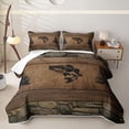 thumbnail image 2 of Erosebridal Brown Pike Fish Twin Quilt Set for Men, Rustic Farmhouse Twin Coverlet Set, 2pcs, 2 of 7