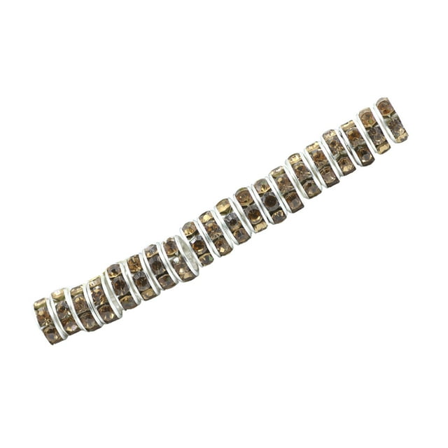 100 Pieces Rhinestone Rondelles with Big Holes Charm Spacer Beads Jewelry Crystal Multi-colors Loose Bead for DIY Necklace Champagne