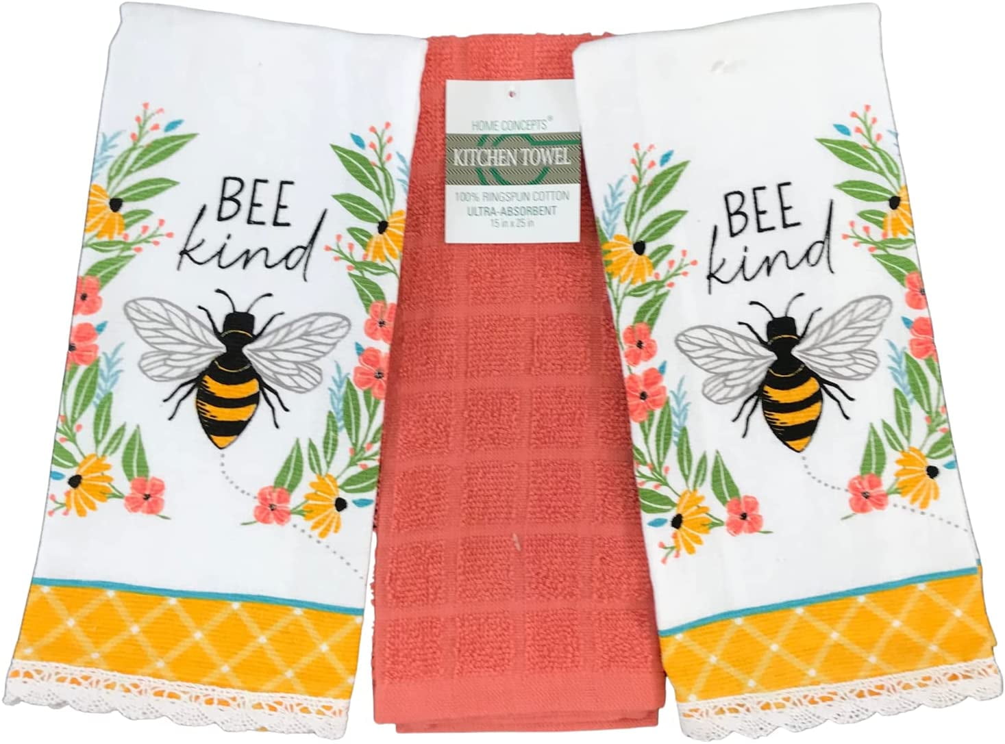 Serafina Home Colorful Bee Kind Kitchen Dish Towels 3 Pc.: Spring ...