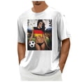 thumbnail image 1 of TSADFHJI Chemises pour Hommes Coupe Classique Décontractée Automne Drapeau d'Allemagne Imprimé Manches Courtes Col Rond T-Shirt Floral Tendance Mode Chemise de Base m Blanc, 1 of 6