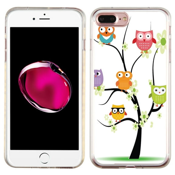 Slim-Fit Case for Apple iPhone 8 PLUS / 7 PLUS, OneToughShield ® Premium TPU Gel Protector Phone Case - Tree Owl