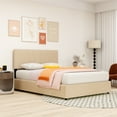 thumbnail image 2 of Queen Size Lift Up Storage Bed Frame, Upholstered Platform Bed Frame with Lifting Storage and Tufted Headboard, Strong Wooden Slats Support, No Box Spring Needed, 2 of 7