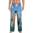 thumbnail image 2 of Kdxio Two Brave Cats Are Floating On The Sea Iceberg Print Men's Sleep Pajama Pant Lounge Pants with Pockets, 2 of 8