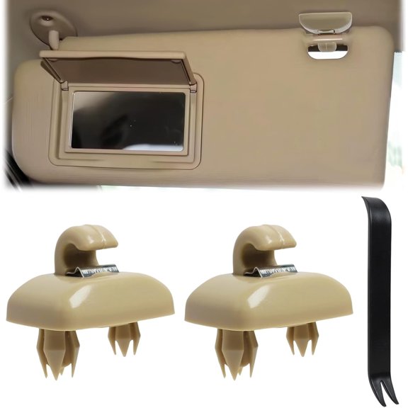 Chasenew 2015 Q5 Sun Visor Clip Replacement Compatible with Audi, Sunvisor Inner Clips for A1 A3 A4 A5 A6 Q3 Q5 S3 S4 S5 TT, ABS Construction Interior Sunscreen Holder Hook, OEM #8U0857562A (Beige)