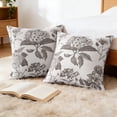 thumbnail image 4 of COOKCOK Set of 2 Floral Vintage Throw Pillow Covers Neutral Accent Print Decorative Cushion Covers Farmhouse Home Decor for Sofa Chair Couch Bedroom Living Room Outdoor, 20"x20", Light Grey, 4 of 7