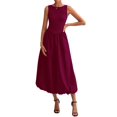 thumbnail image 1 of Vestido midi casual sin mangas BTFBM para mujer 2025, 1 of 9