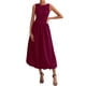 thumbnail image 1 of Vestido BTFBM para mujer 2025, casual, sin mangas, midi, color vino, 1 of 9
