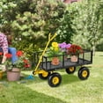 thumbnail image 2 of Topbuy Utility Garden Cart 900 lbs Heavy Duty Wagon Cart with Rotating Handle and Removable Sides, 2 of 9