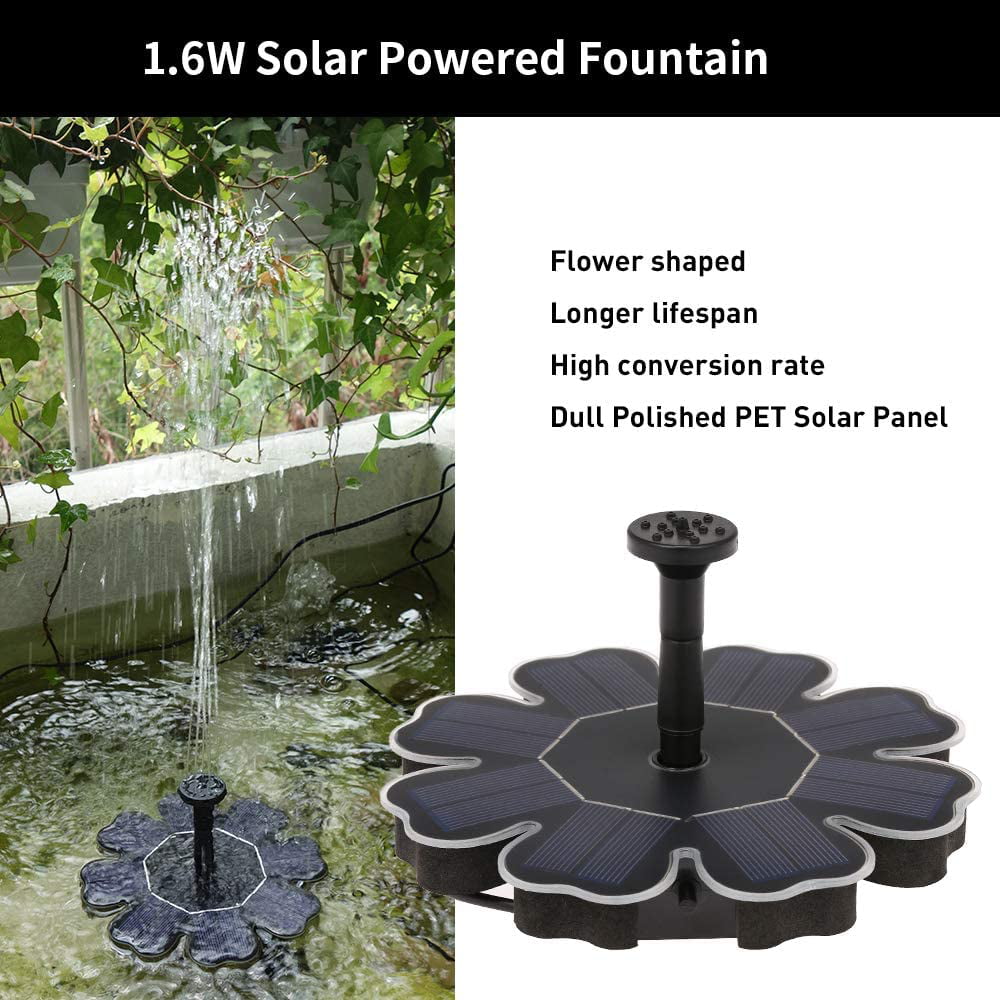 200L/H Solar Feature Fountain Submersible Water Pump Outdoor Garden Pool Pond gy 