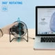 thumbnail image 4 of USB Fan, Portable Small Desk Fan, Mini Personal Fan with Two Speed Settings, Super Quiet Table Fan, Metal Design, 360° Up and Down, Perfect for Home Office Levamdar CPB-DE-WX397-4, 4 of 6