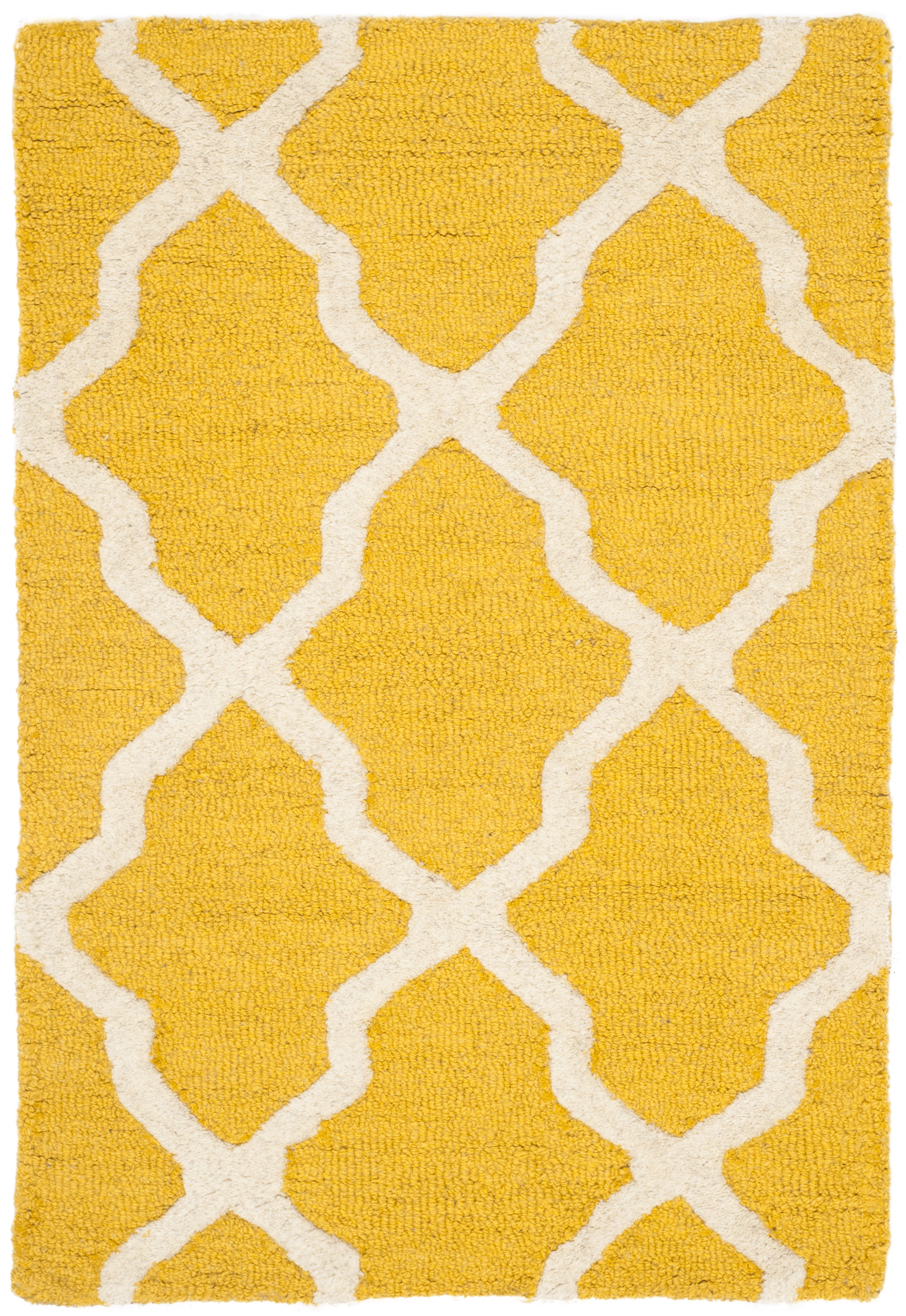 SAFAVIEH Cambridge Liam Geometric Wool Area Rug, Gold/Ivory, 2'6" x 4'