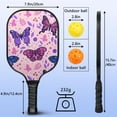 thumbnail image 4 of Pickleball Paddles Set Of 1, Fiberglass Surface, Boho Butterfly Decor, 1 Paddle, 2 Balls & Bag, 4 of 5
