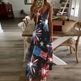thumbnail image 2 of Cmfcve Women’s 4th of July Patriotic Dress Sleeveless V-neck Independence Day Maxi Dresses Flowy Bohemian Vacation Dress, 2 of 5