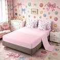 thumbnail image 4 of Meiyoeat Cute Soccer Ball Queen Bedding 7pcs, Pink Bow Print Bedding Comforter Set Queen for Bedroom,Pink Reversible, 4 of 6