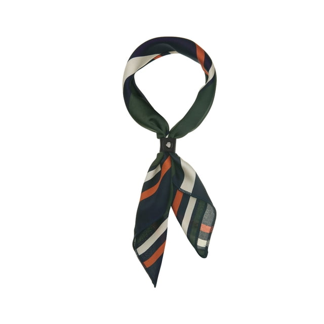 INSPIRE CHIC Foulards Carrés à Rayures pour Femmes Foulard de Tête Fichu Vert Bleu