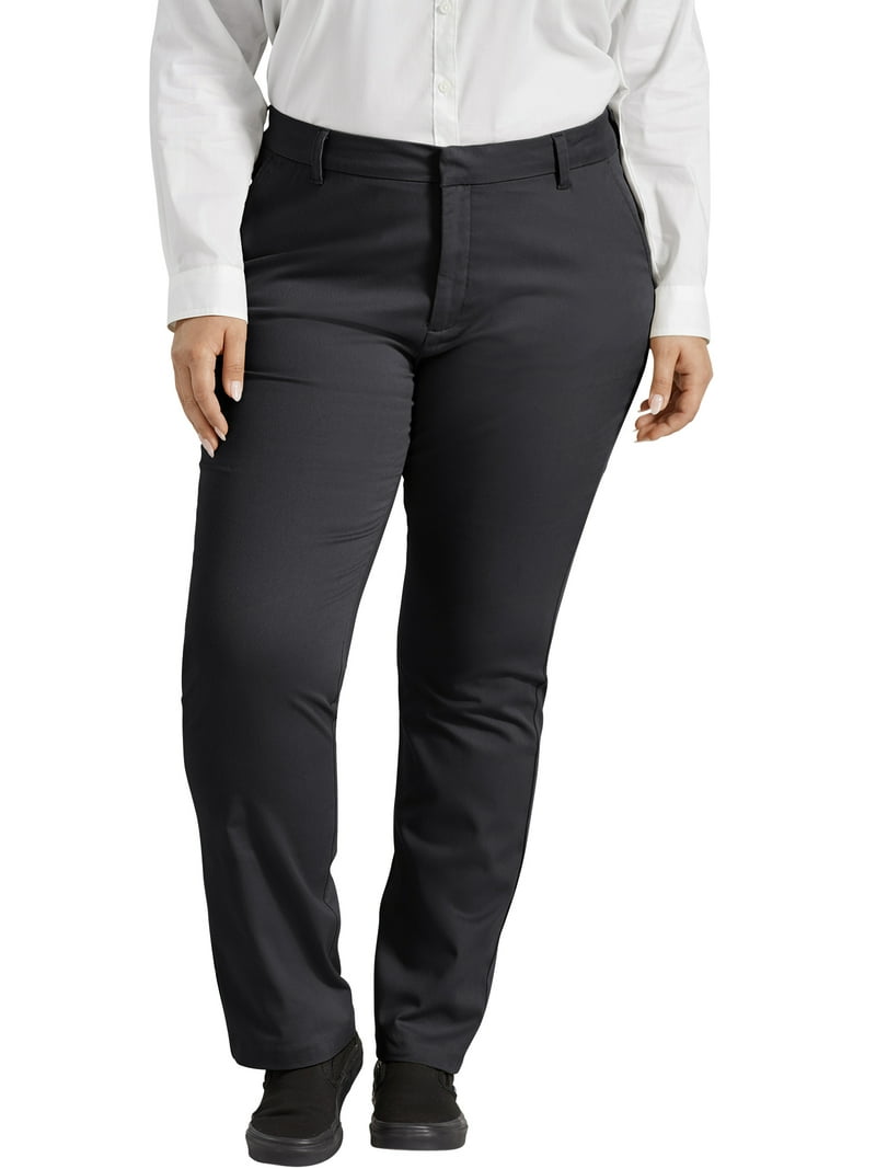 Genuine Dickies Women's Curvy Stretch Twill Straight Leg Pant with
