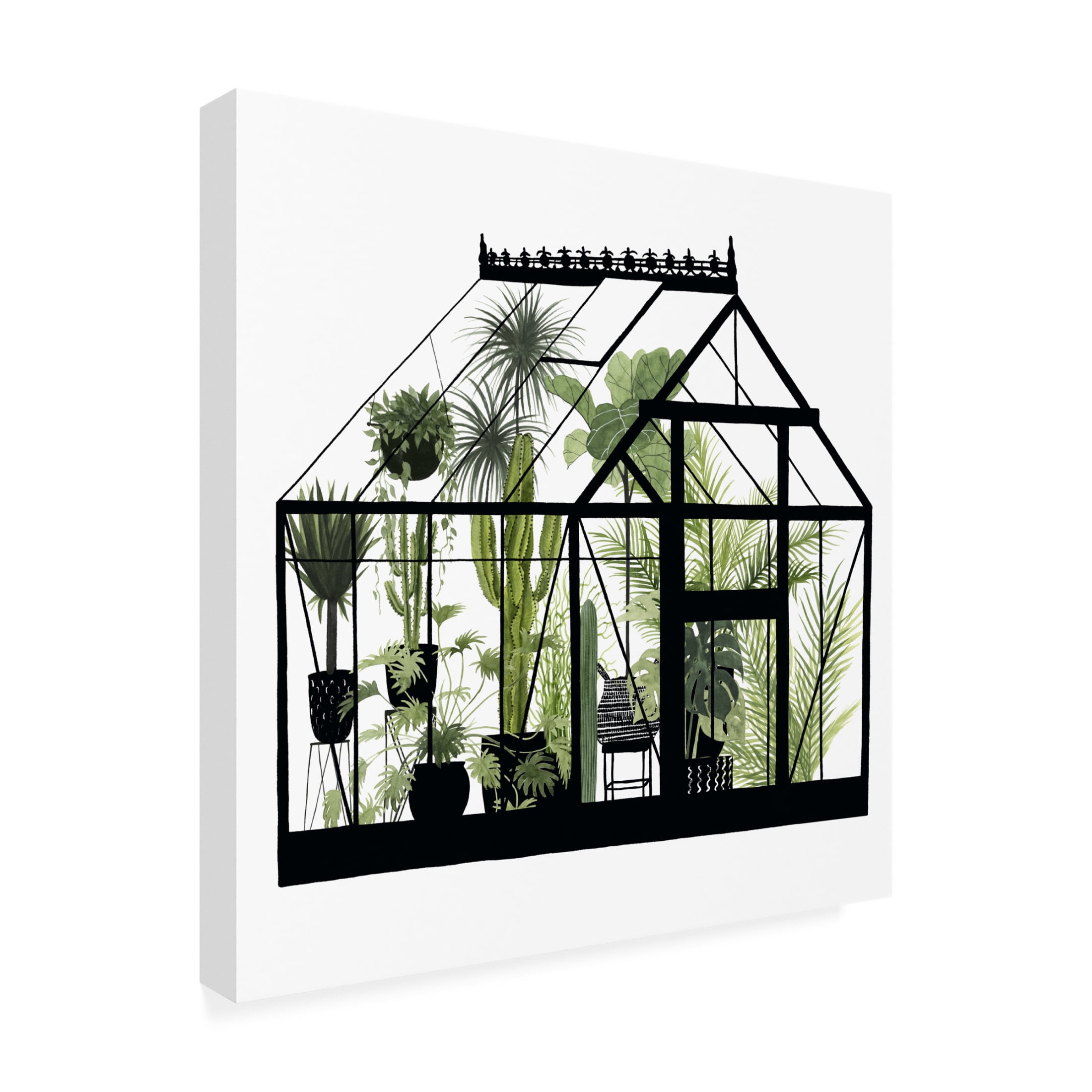 Canvas Wall Art - Grace Popp 'Glass House II' Wall Art for Living Room, Bedroom, or Office Décor by Trademark Fine Art - 24 x 24 Inches