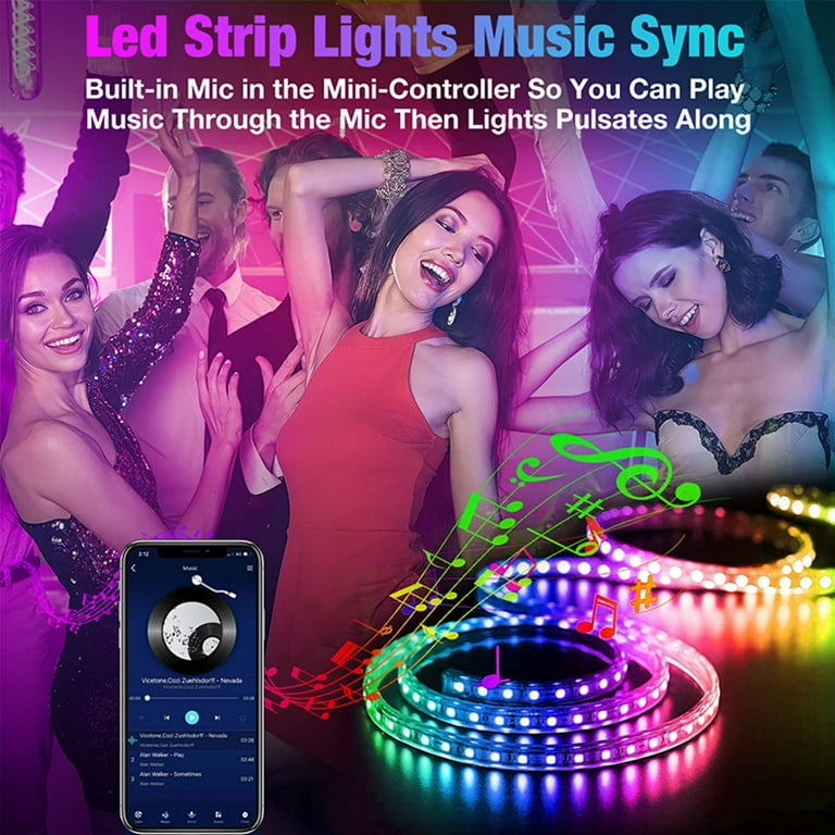  Tasmor Led Strip Lights Sync to Music, 65.6ft 5050 RGB