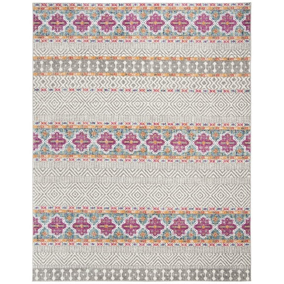 SAFAVIEH Madison Kandace Abstract Area Rug, Grey/Ivory, 10' x 14'