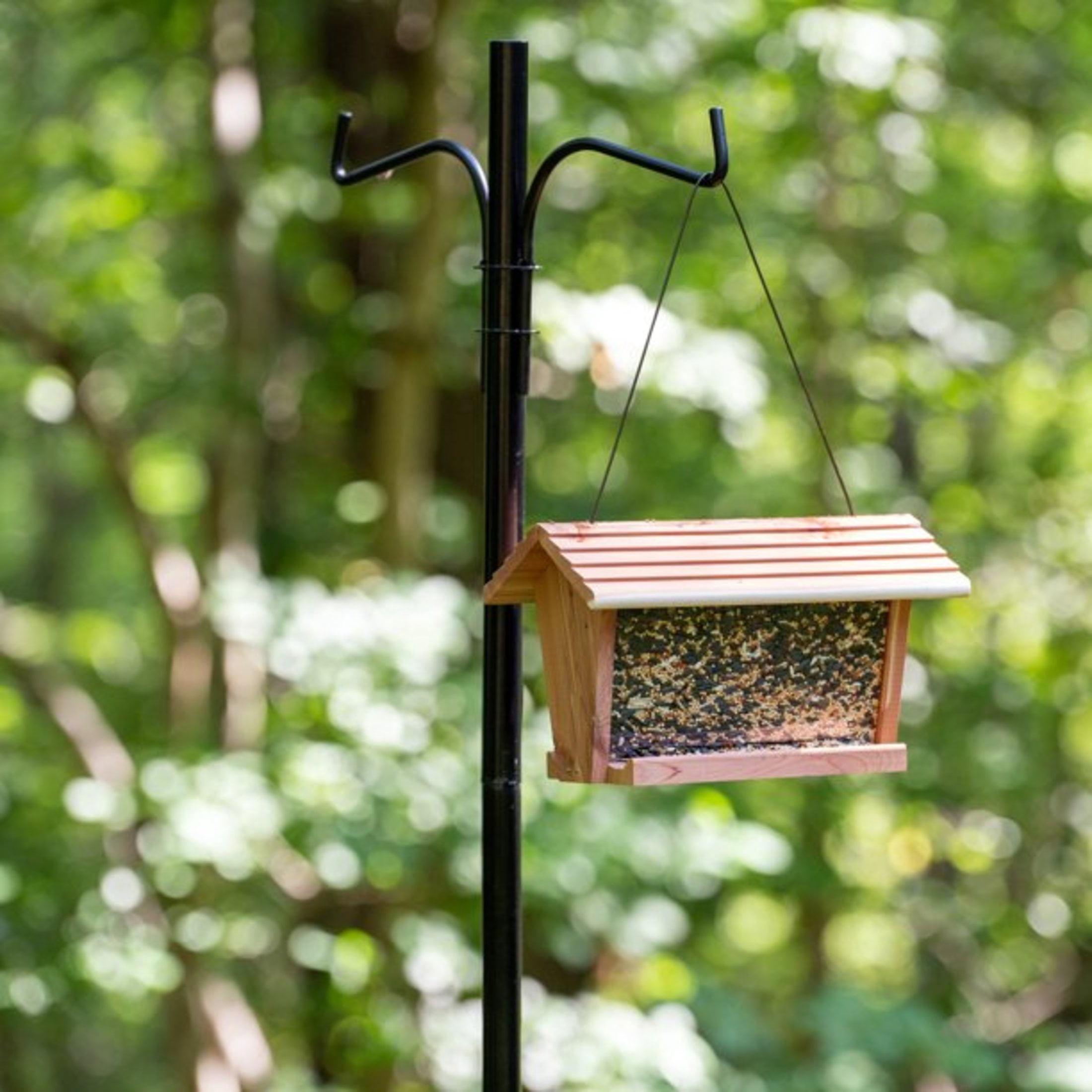 (2 pack) Pennington Red Cedar Natures Friend Hopper Bird Feeder, 3 lb Capacity