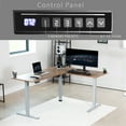 thumbnail image 6 of VIVO Vintage Brown / Gray Electric 63" x 55" Corner Desk, L-Shaped Workstation, 6 of 9