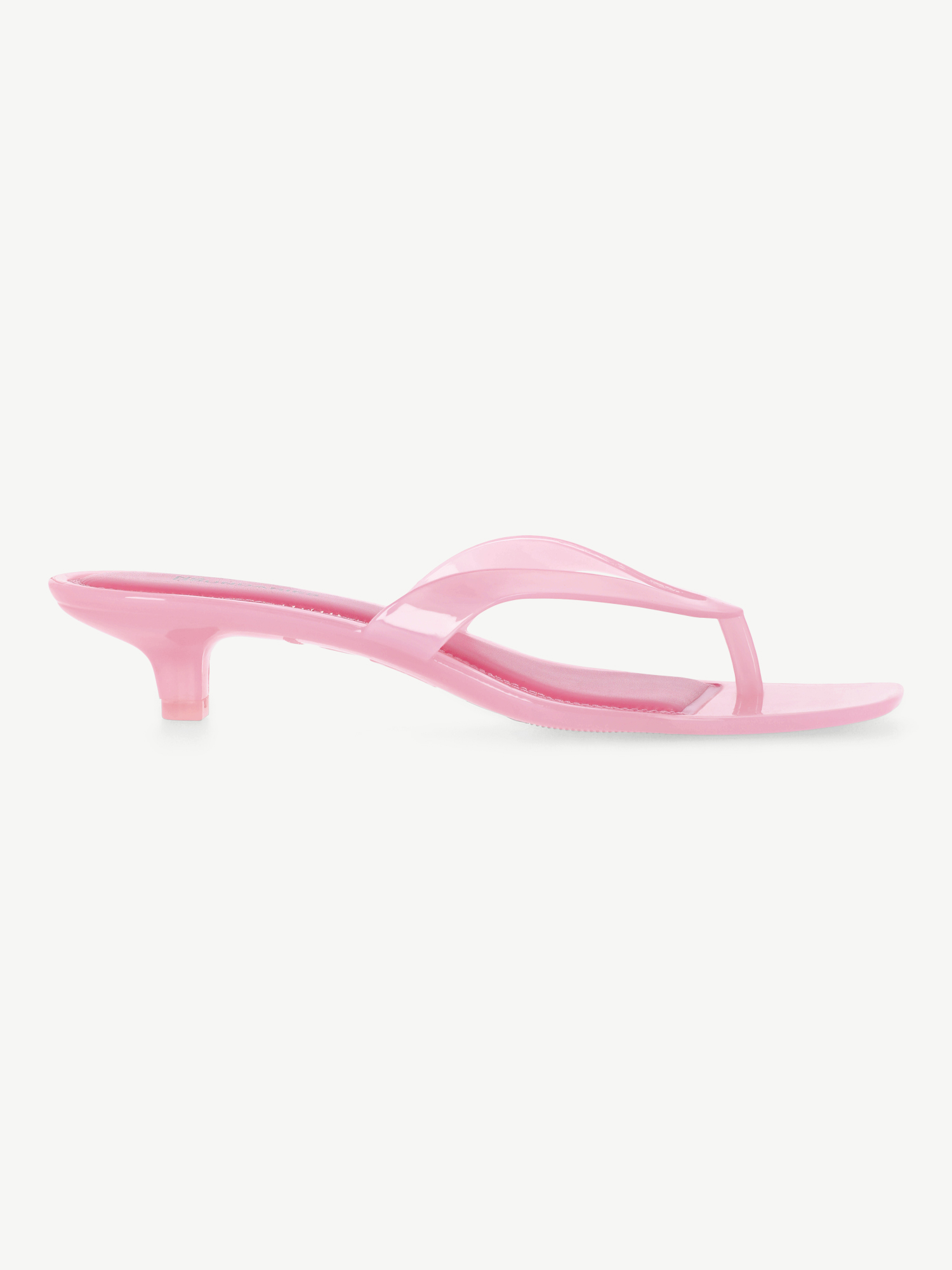 No Boundaries Women's Jelly Flip Flop Kitten Heel Sandals