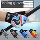 thumbnail image 2 of Guantes de pesca con logotipo impreso, resistentes al desgaste, para primavera y verano, finos, con fugas, de tres dedos, 2 of 5
