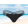 thumbnail image 6 of Set of 2 Bikini Underwear Bottoms Thong Swimsuit for Women Women's Black, 6 of 8