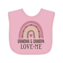 Inktastic Grandma and Grandpa Love Me Girls Granddaughter Rainbow Girls Baby Bib