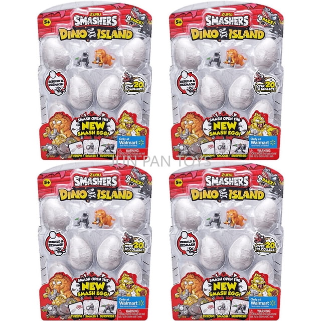 Figuras de dinosaurios originales Zuru Smashers Dino Island Smash Eggs, juguetes novedosos, regalo de cumpleaños para niños, juguetes de huevos de dinosaurio sorpresa