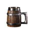 thumbnail image 1 of Vwrxbz Chope à Bière en Acier Inoxydable Grande Capacité 600ml Imitation Bois Design Bar Maison, 1 of 6