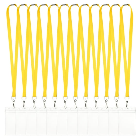 Uxcell 12Pack Colored Lanyards for ID Badges, Breakaway Lanyards for Keys, Yellow