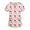 Pink #001, variant on Valentine Day Nursing Scrubs Womens V Neck Cute Love Heart Print Scrub Tops Short Sleeve Plus Size Quick Dry Uniforms with Pockets Khaki 3XL