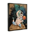 thumbnail image 4 of Stupell Industries T-Rex in Outer Space Animals & Insects Painting Black Floater Framed Art Print Wall Art, 17 x 21, 4 of 10