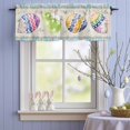 thumbnail image 4 of Valance Curtains for Kitchen Windows Easter Rabbit Egg Flower Butterfly Rod Pocket Valance Retro Linen Blue Checkered Short Window Curtain Topper for Bedroom Living Room Bathroom 42x12in,1&nbsp;Panel, 4 of 9