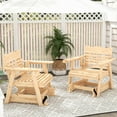 thumbnail image 1 of Costway 2 PCS Patio Outdoor Wood Slat Rocking Chair Porch Rocker Curved Seat 330 Lbs, 1 of 9