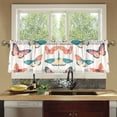 thumbnail image 4 of Yayeee Kitchen Curtains Tier Set of 2 Light Filtering 57"x24" Over Sink Window Panels, Colorful Butterflies, 4 of 7
