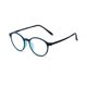 thumbnail image 5 of Qarigey TR90, anteojos lisos ligeros, montura redonda, Unisex, espejo Flexible, pierna, estudiantes, gafas de moda para lectura cian negro 2piezas, 5 of 6