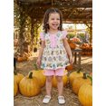 thumbnail image 4 of RUINIXCW Kids Toddler Baby Girl Back to School Outfit Kids Summer Kindergarten Outfits Little Girls First Day of School Outfit Pencil Apple Flying Sleeve Babydoll Shirt Tops and Bow Ruffle Shorts Set, 4 of 9