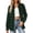 Black and green checkered, variant on Plus Size Plaid Shirts for Women Roll Up Long Sleeve Casual Button Down Blouses Tops with Pockets