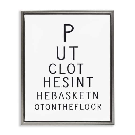 Stupell Industries Eclectic Minimal Laundry Humor Gray Floating Frame Canvas Art, 17 x 21, by Lettered and Lined