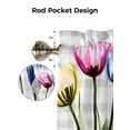 thumbnail image 7 of Curtain Valance for Windows,Colorful Tulip X-Ray Flower Kitchen Valances Rod Pocket Short Curtains,Gray Buffalo Plaid Window Treatment Panel for Bedroom Bathroom 42"x18", 7 of 7