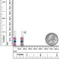 thumbnail image 6 of Gem Stone King 925 Sterling Silver Pink Created Sapphire and London Blue Topaz Drop Dangle Earrings for Women | 1.80 Cttw | Gemstone September Birthstone | Round 5MM, 6 of 6