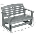 thumbnail image 3 of CoSoTower 2-Person Outdoor Glider Bench Patio Double Swing Rocking Chair Loveseat W/ Slatted HDPE Frame for Backyard Garden Porch, Light Gray, 3 of 9