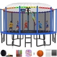 thumbnail image 4 of YORIN Trampoline, 15FT Trampoline for 7-8 Kids Adults with Enclosure, 1500LBS Outdoor Trampoline with Basketball Hoop, Sprinkler, Light, Socks, Ladder, Galvanized Anti-Rust Coating Trampoline, 4 of 10