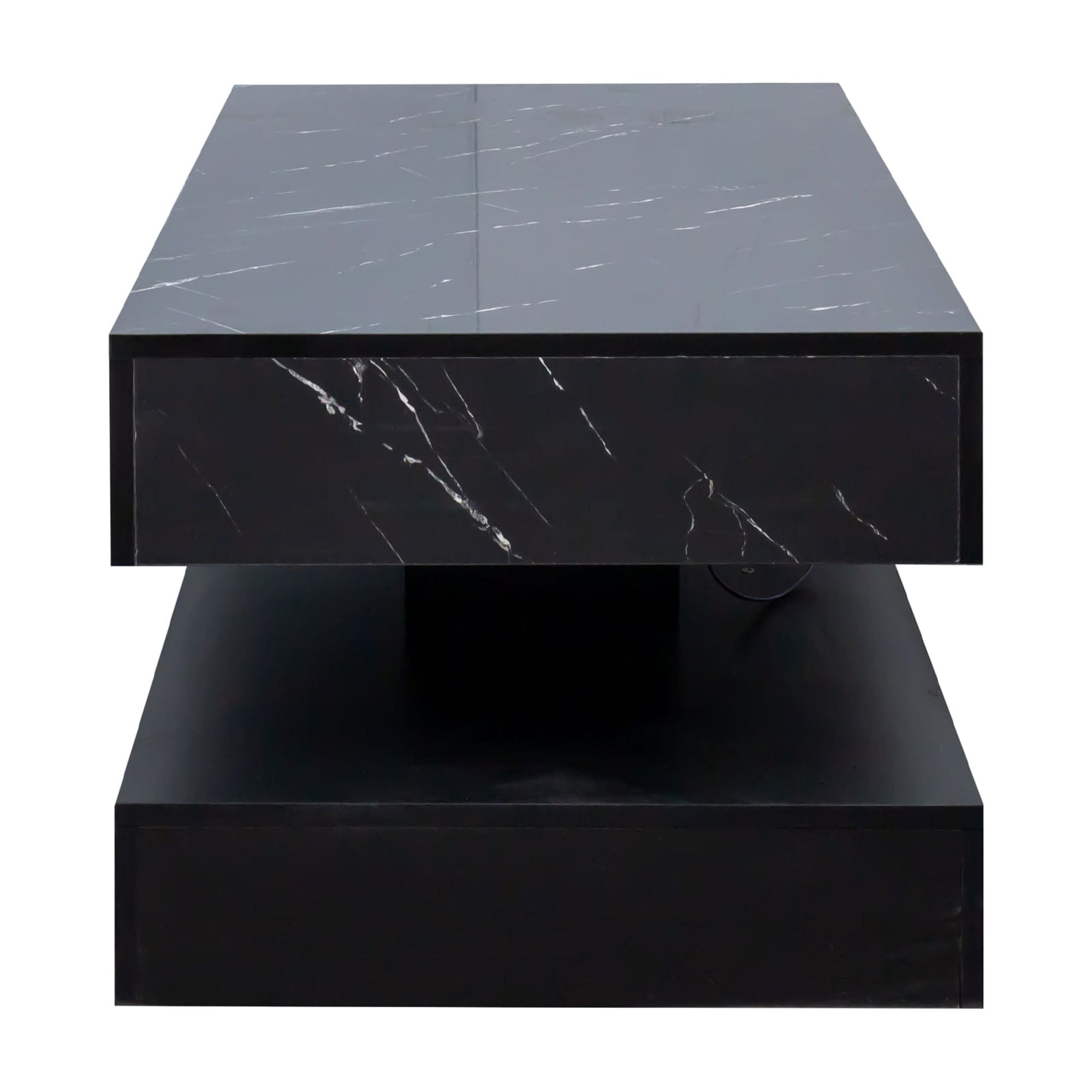 Modern LED Coffee Table with Storage Drawer for Living Room, White