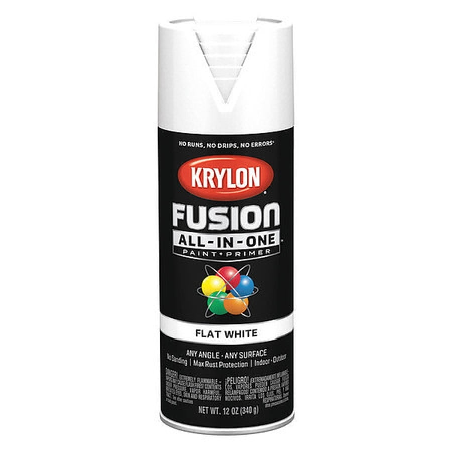 KRYLON K02730007 Rust Preventative Spray Paint, White, Flat, 12 oz