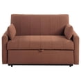 thumbnail image 3 of Porta Sleeper Sofa Full Bed, Copper Brown Boucle, Pillows, 60 Inch, 3 of 7